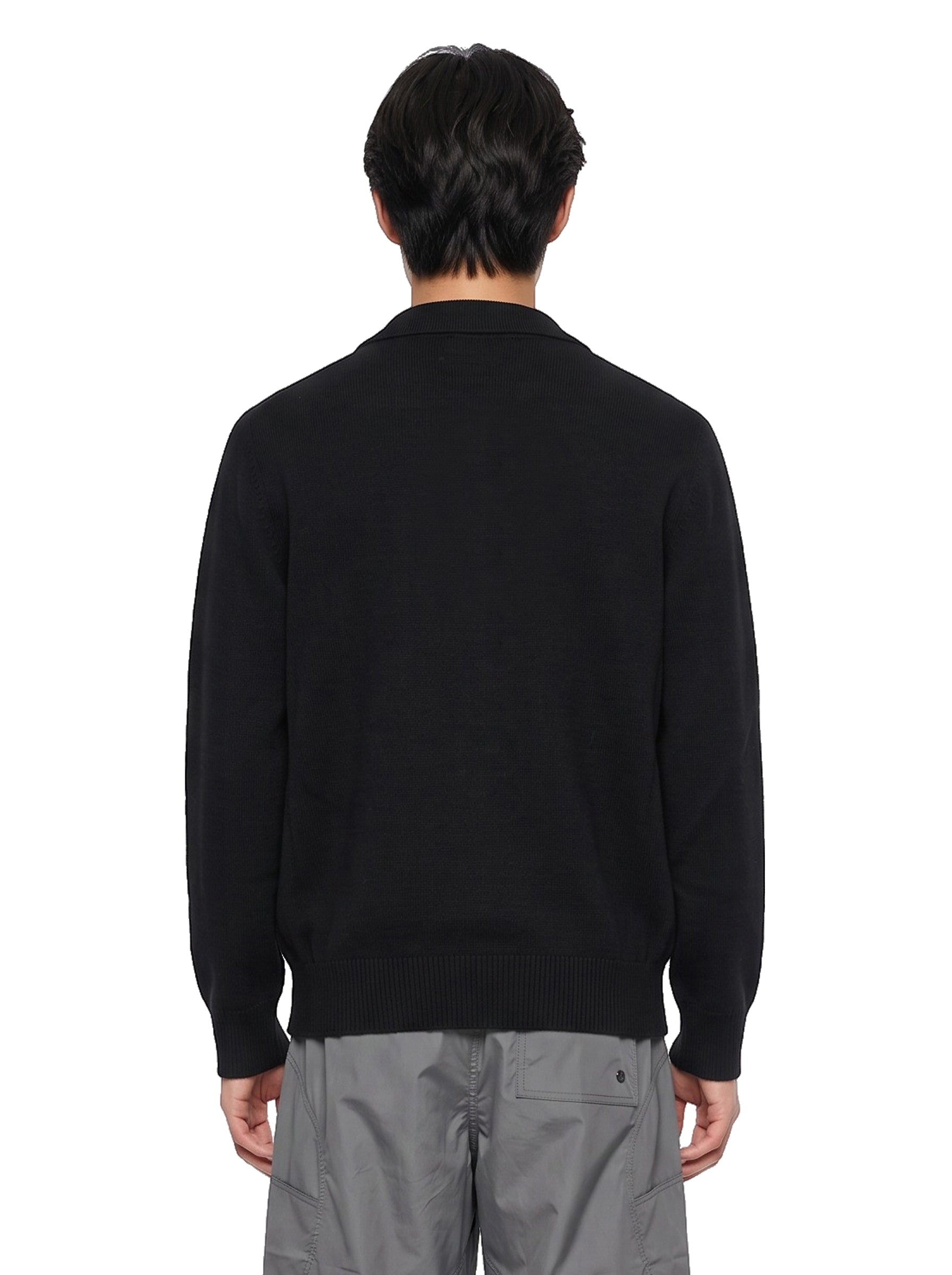 Polo in lana e cashmere nero 