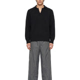 Polo in lana e cashmere nero 