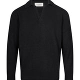Polo in lana e cashmere nero 