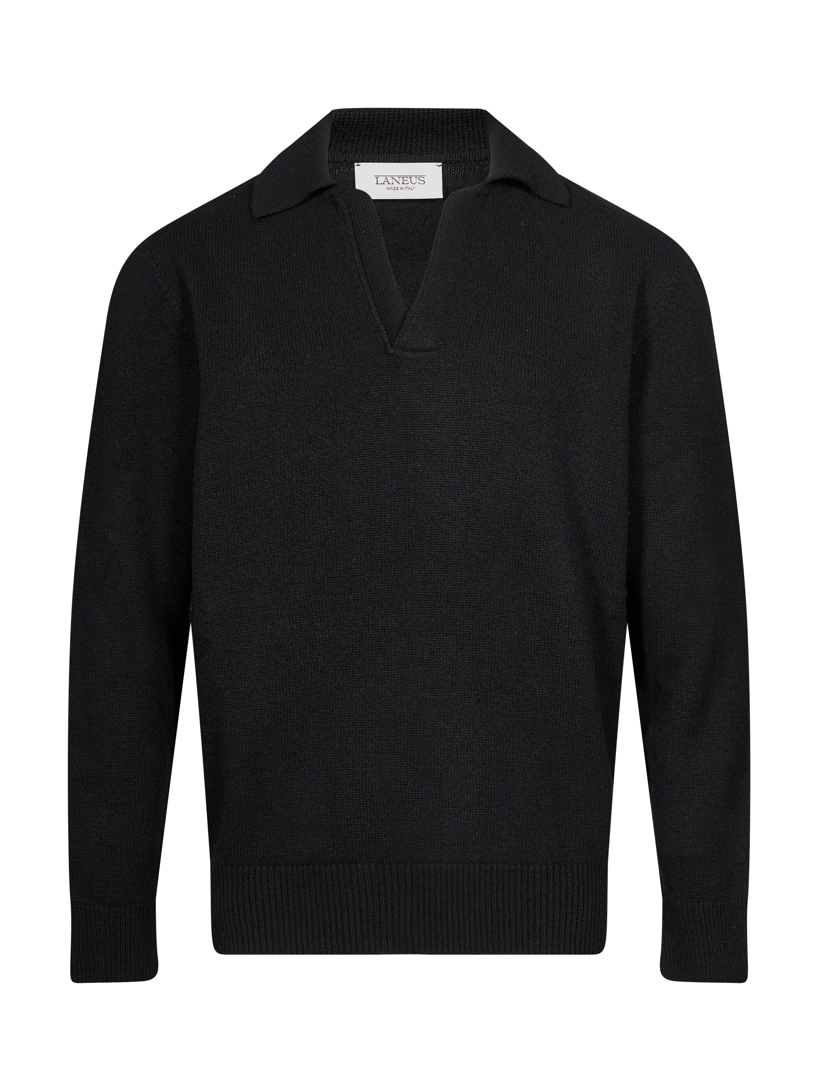 Polo in lana e cashmere nero 