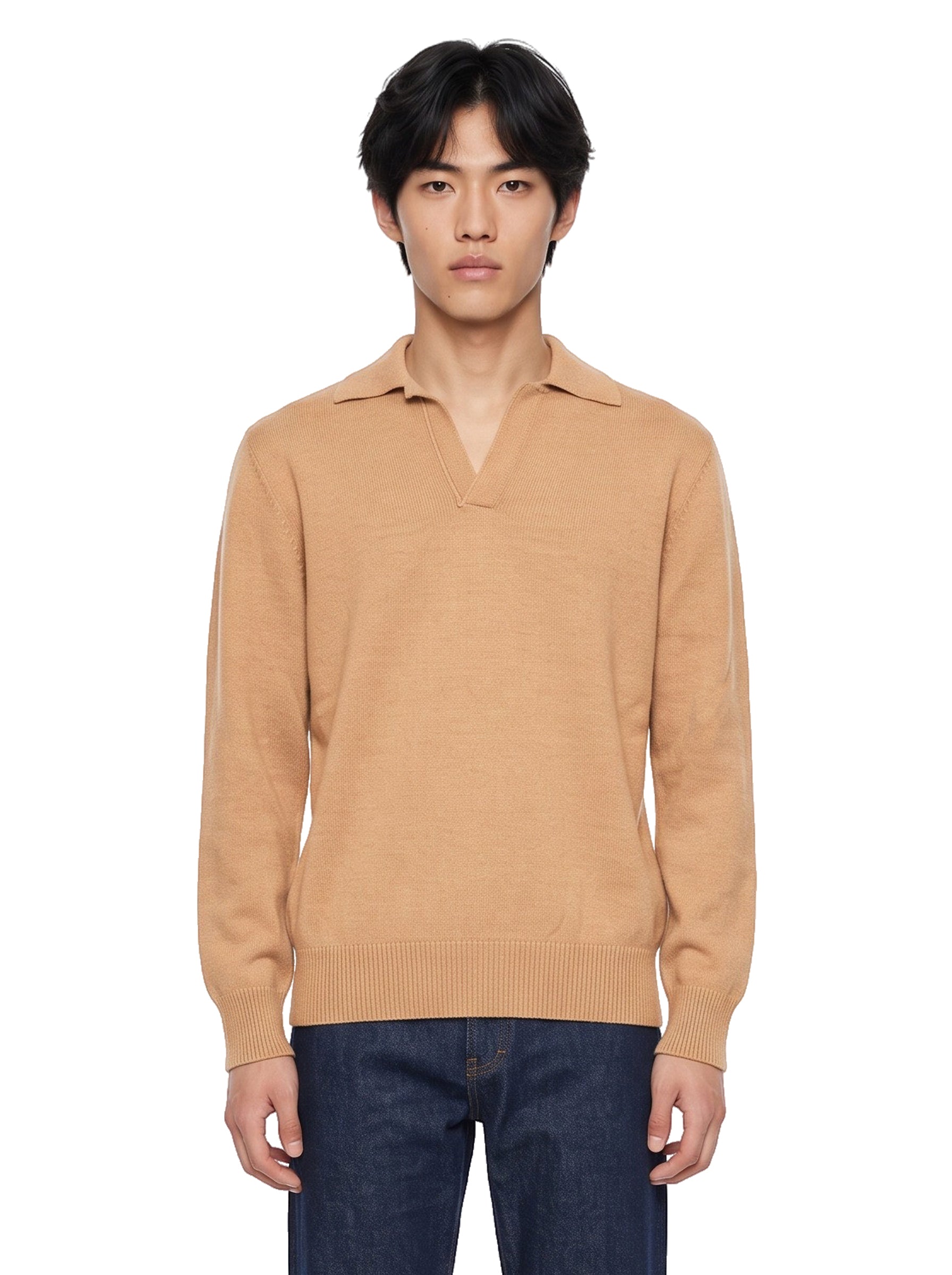 Polo in lana e cashmere nero 