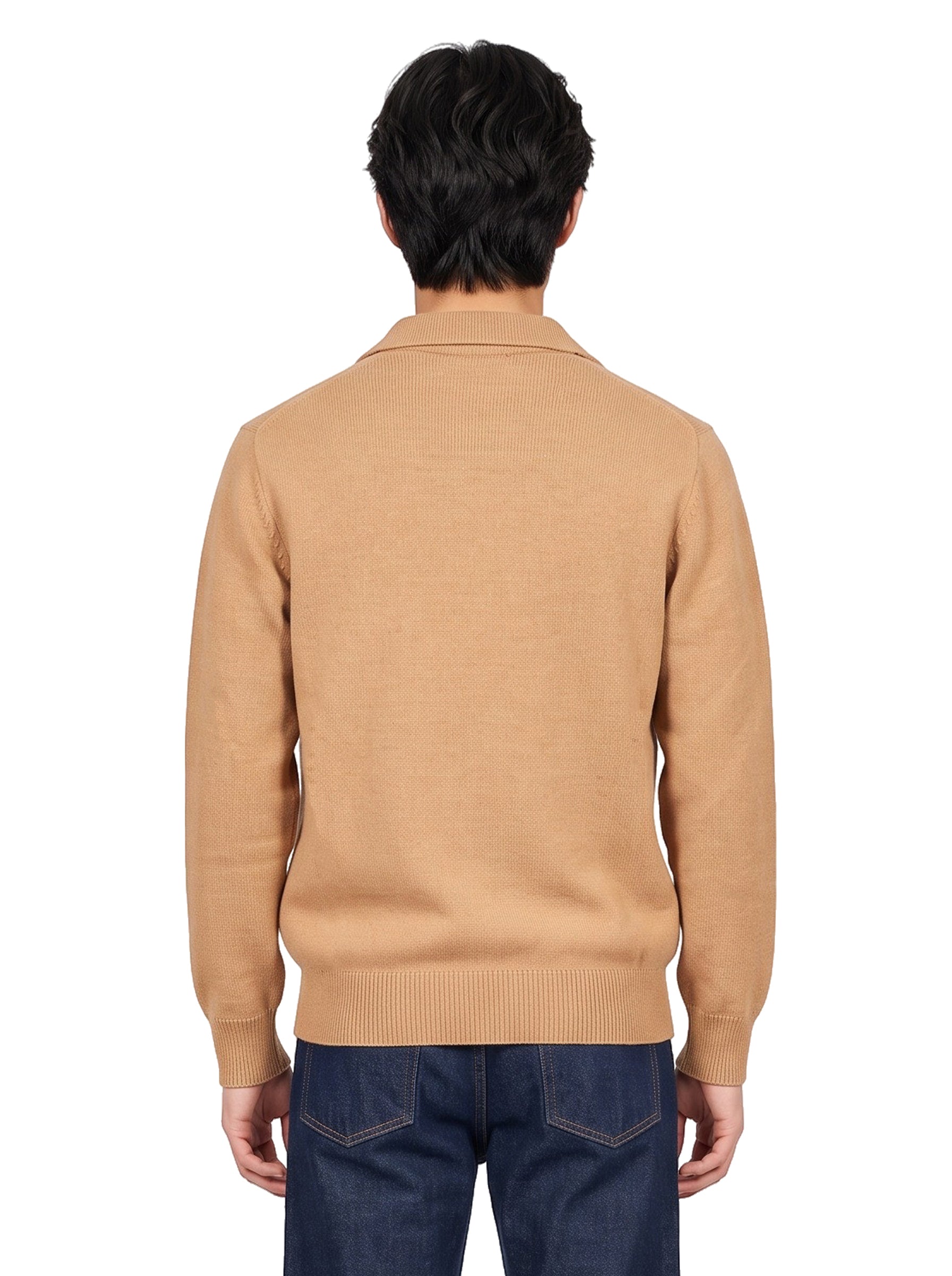 Polo in lana e cashmere nero 
