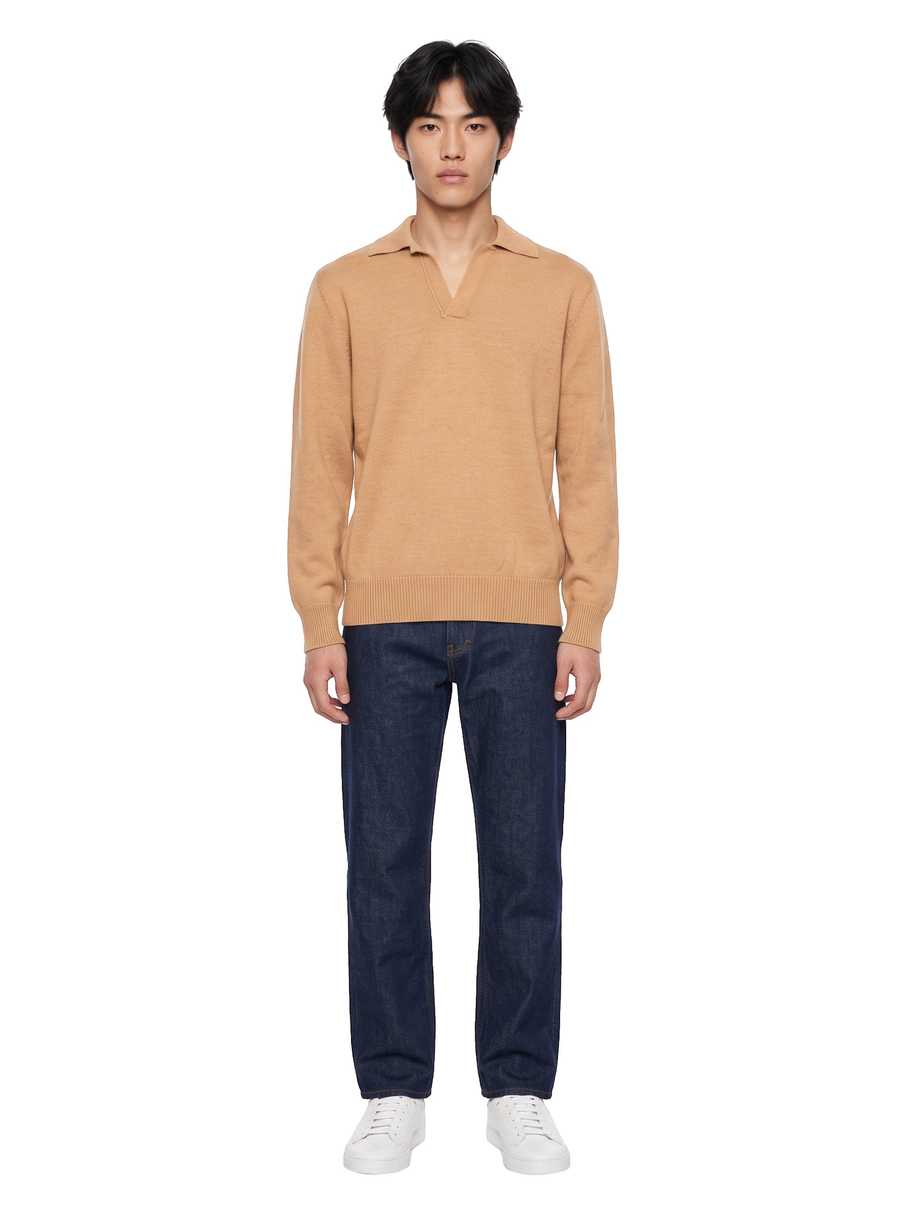 Polo in lana e cashmere nero 