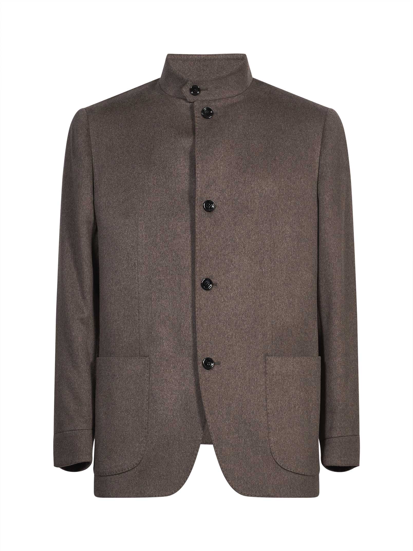 Giacca con abbottonatura frontale in marrone 