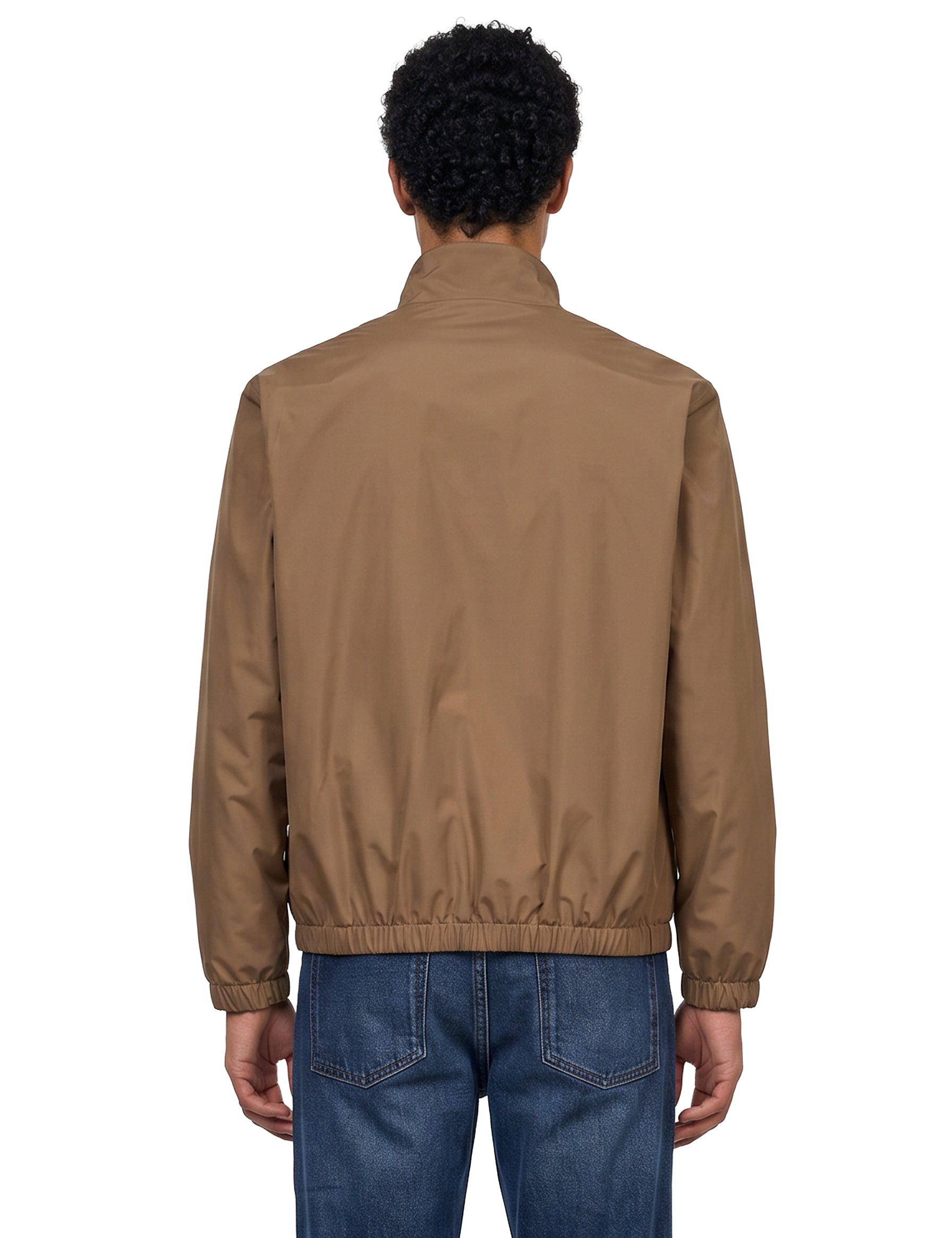 Giacca con zip in marrone 