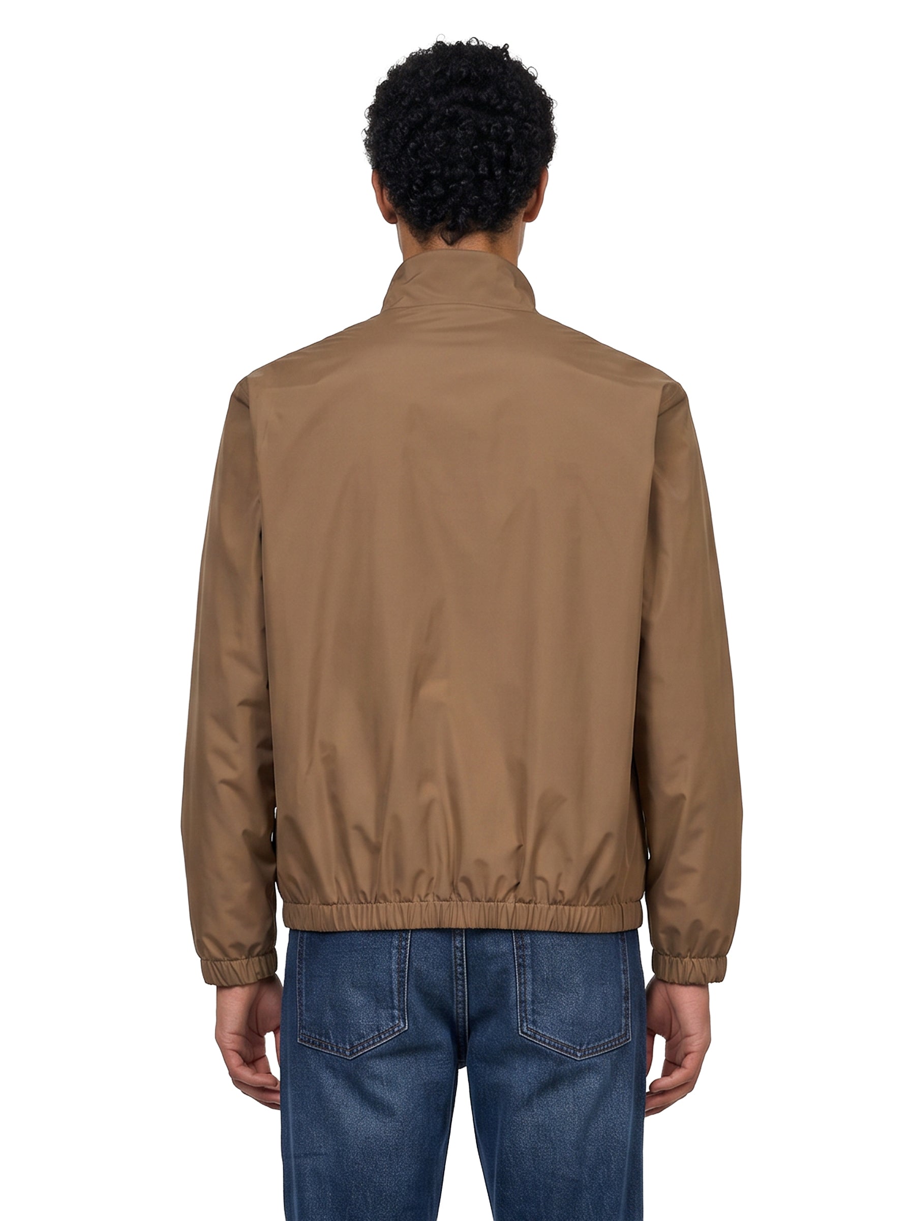 Giacca con zip in marrone 