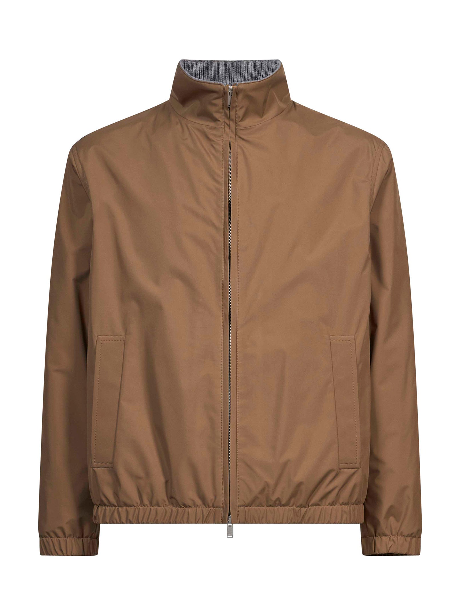 Giacca con zip in marrone 