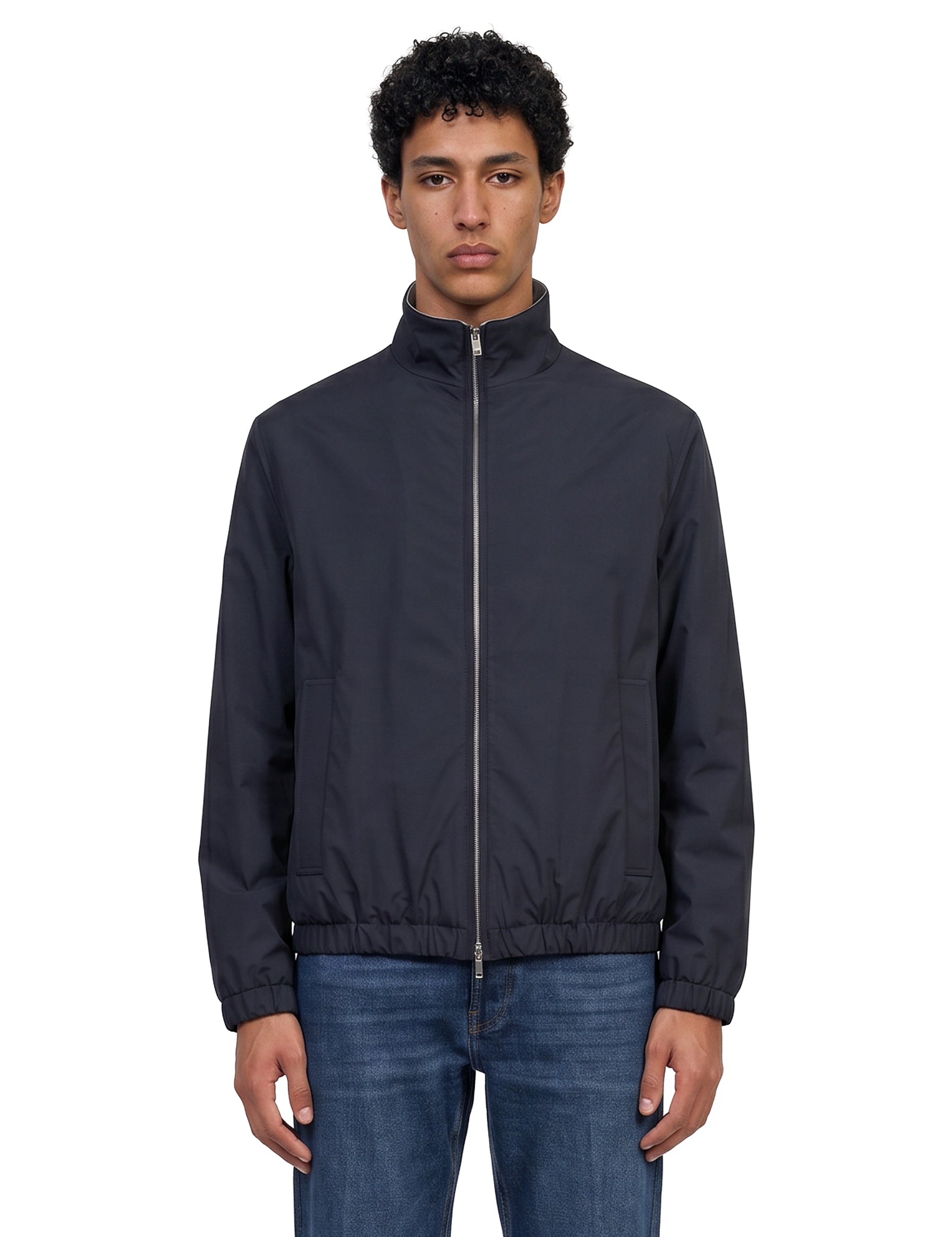 Giacca con zip in blu 
