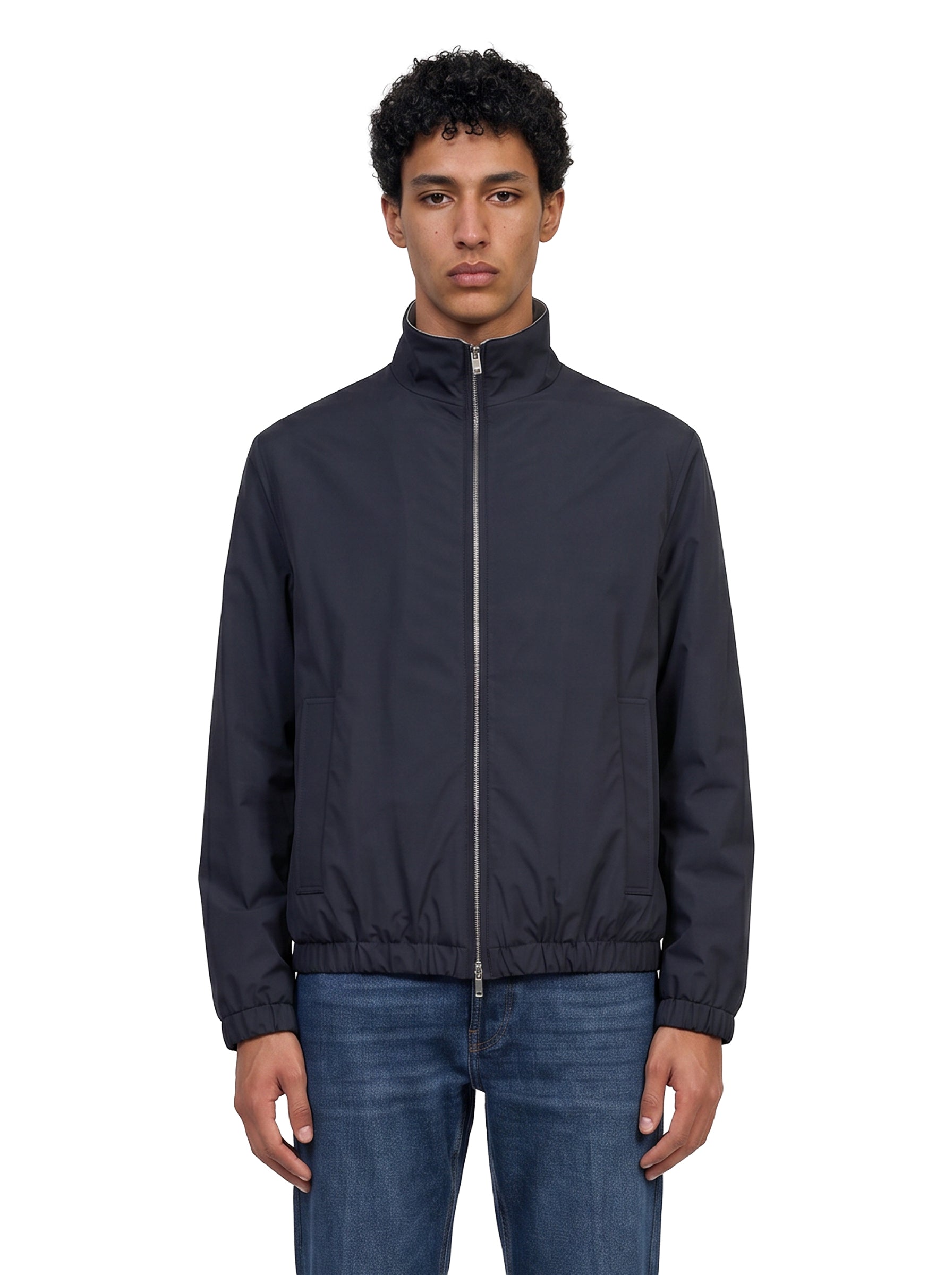 Giacca con zip in blu 
