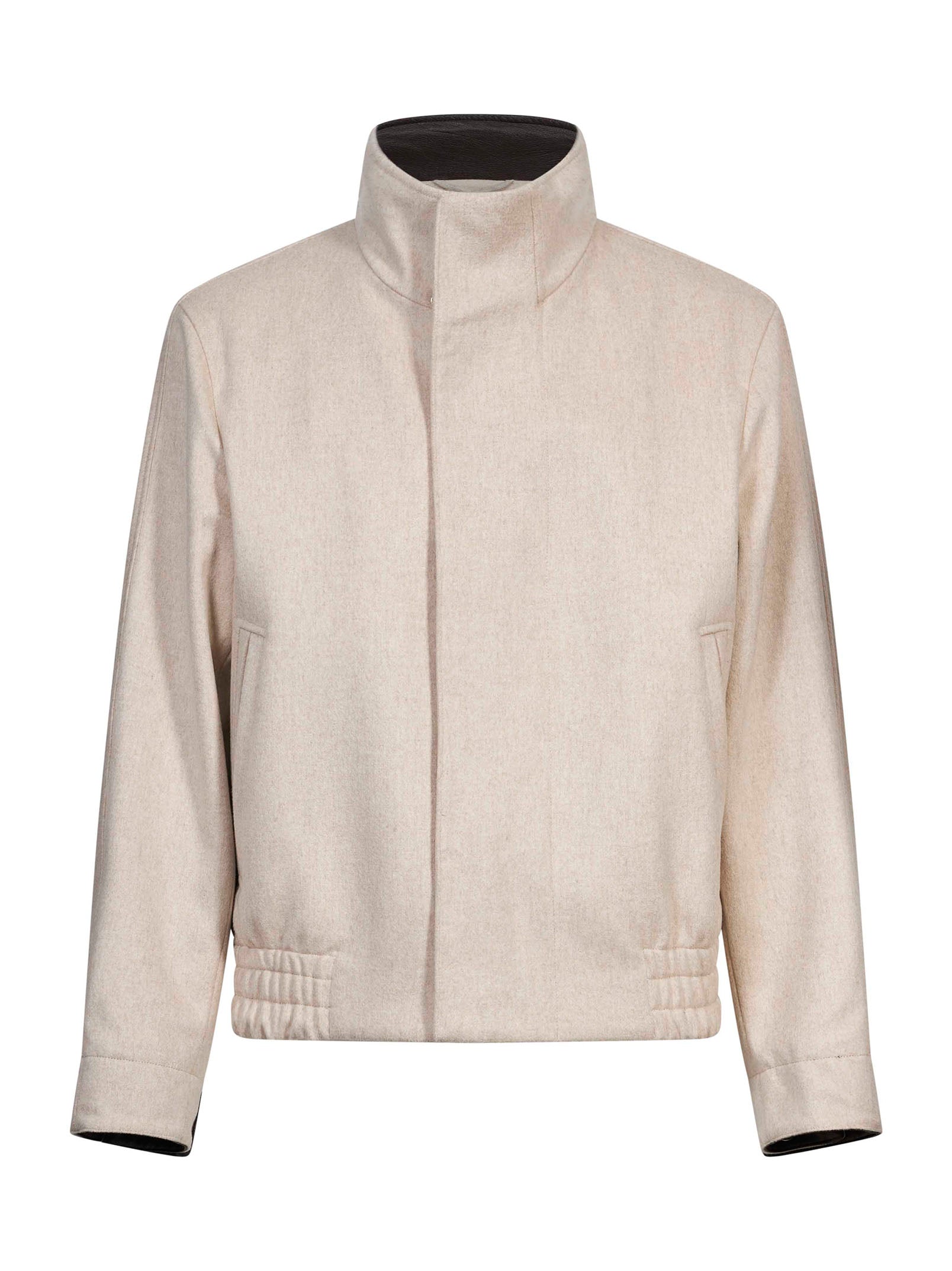 Giacca con chiusura nascosta in grigio<BR/> 