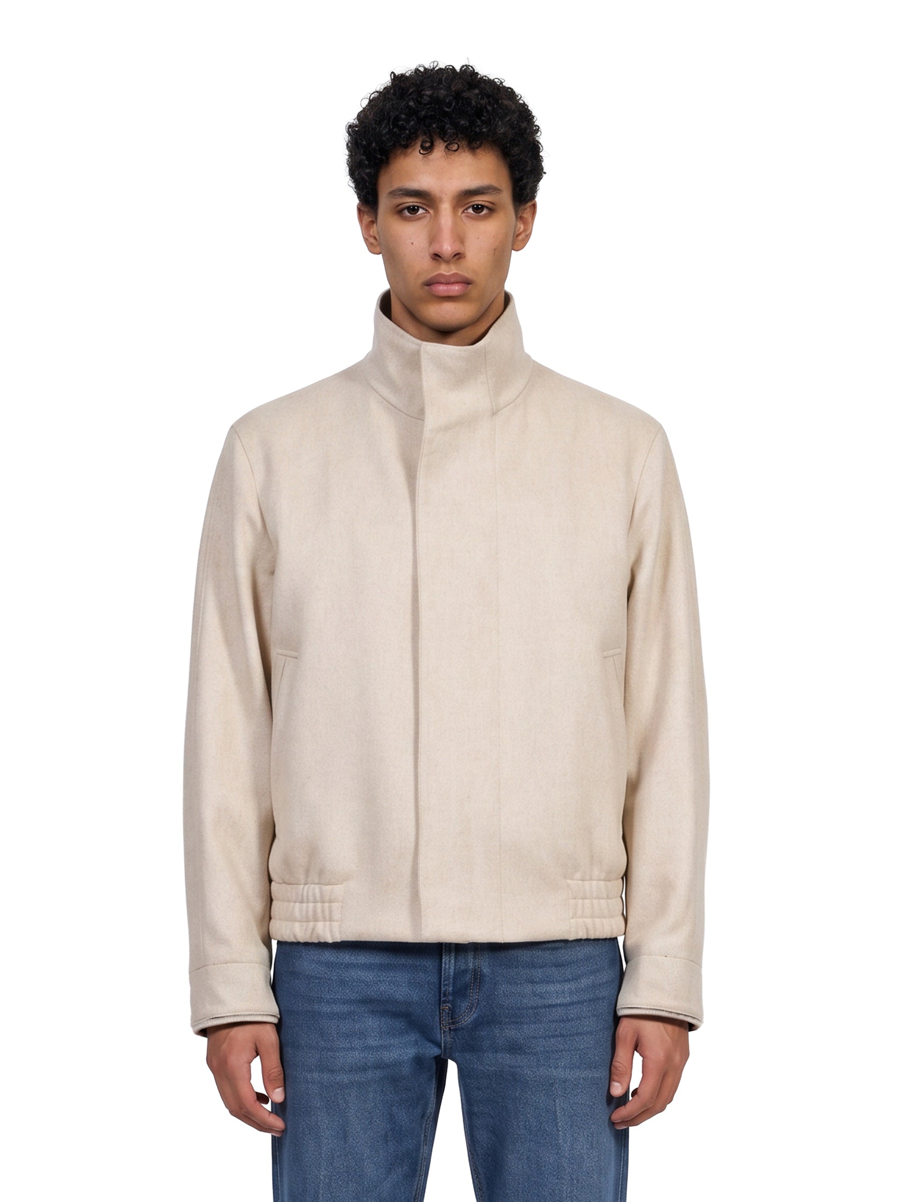 Giacca con chiusura nascosta in grigio<BR/> 