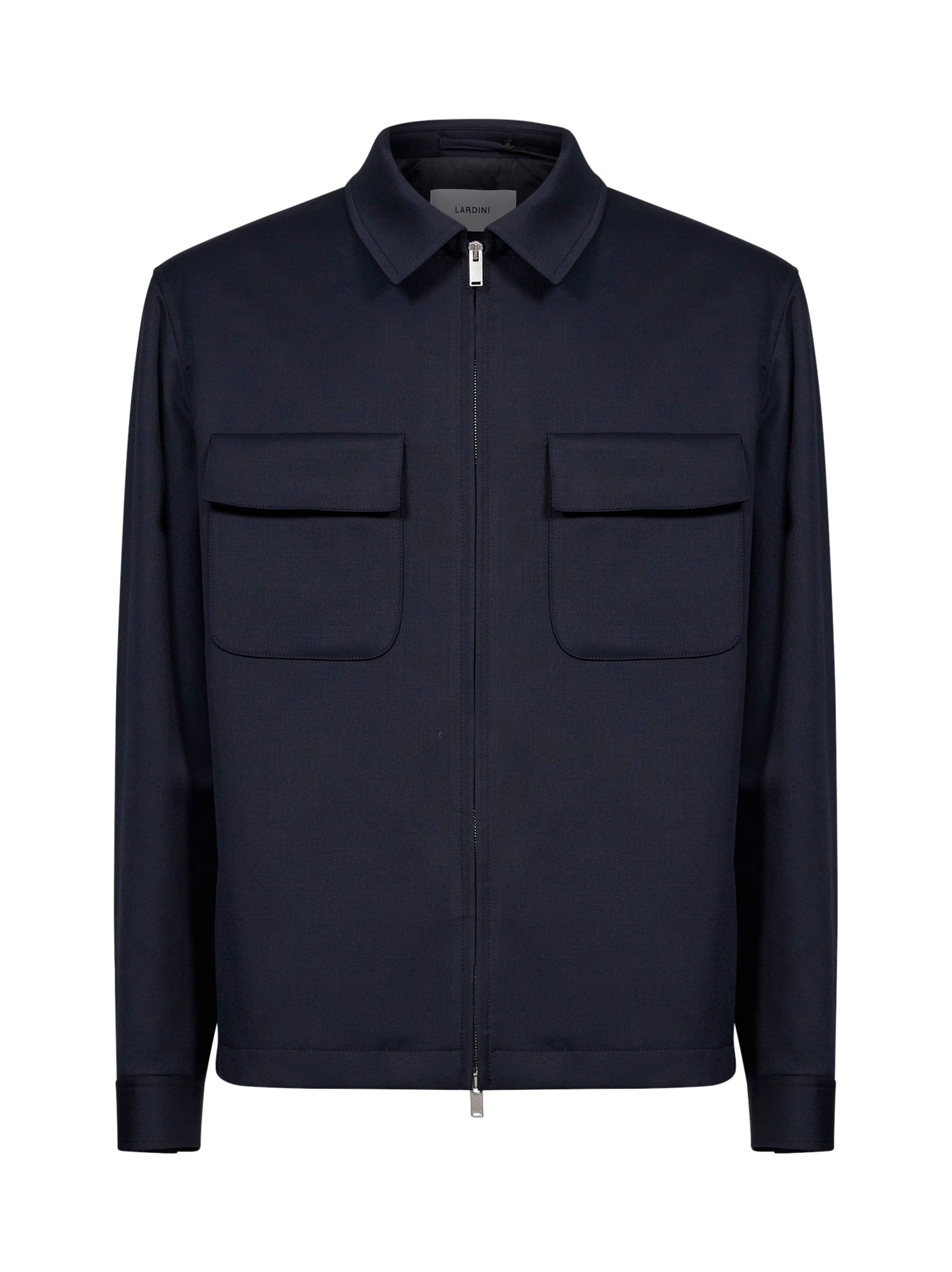 Giacca camicia con tasche in blu 