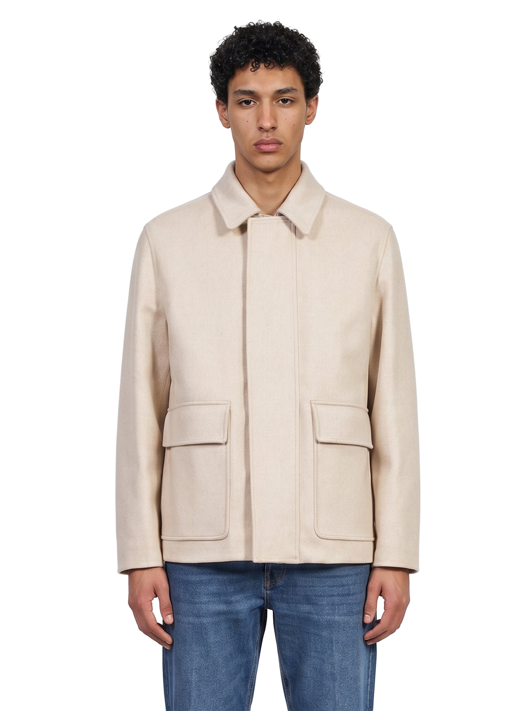 Giacca con tasche in beige 