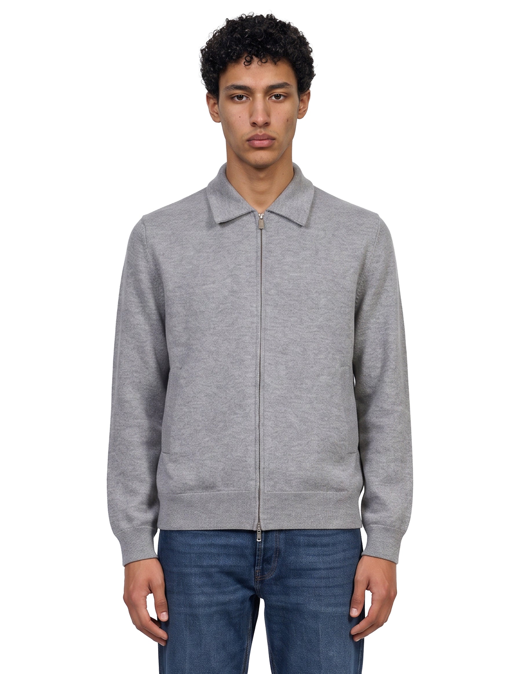 Giacca con zip in grigio 