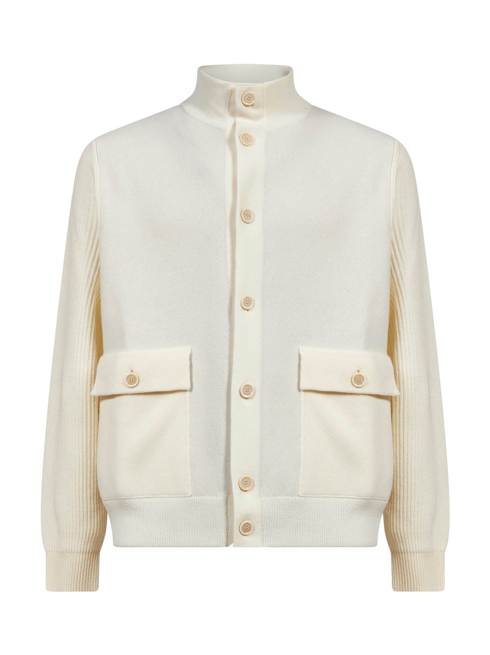 Giacca con tasche sul petto in beige 