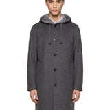Cappotto con cappuccio in grigio 