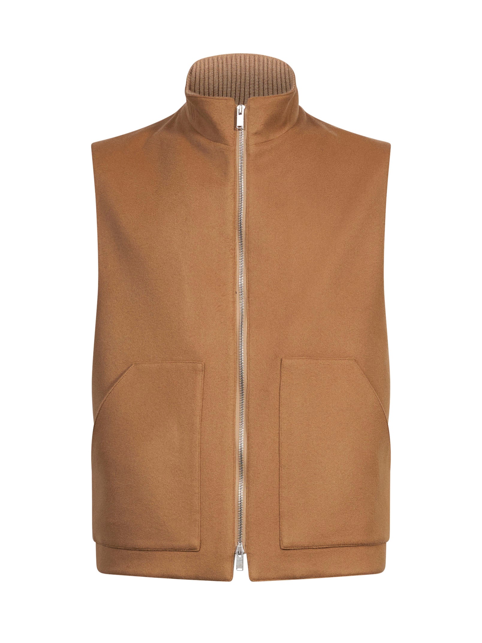 Smanicato con tasche in marrone 