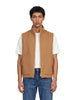 Sleeveless jacket with pockets in brown