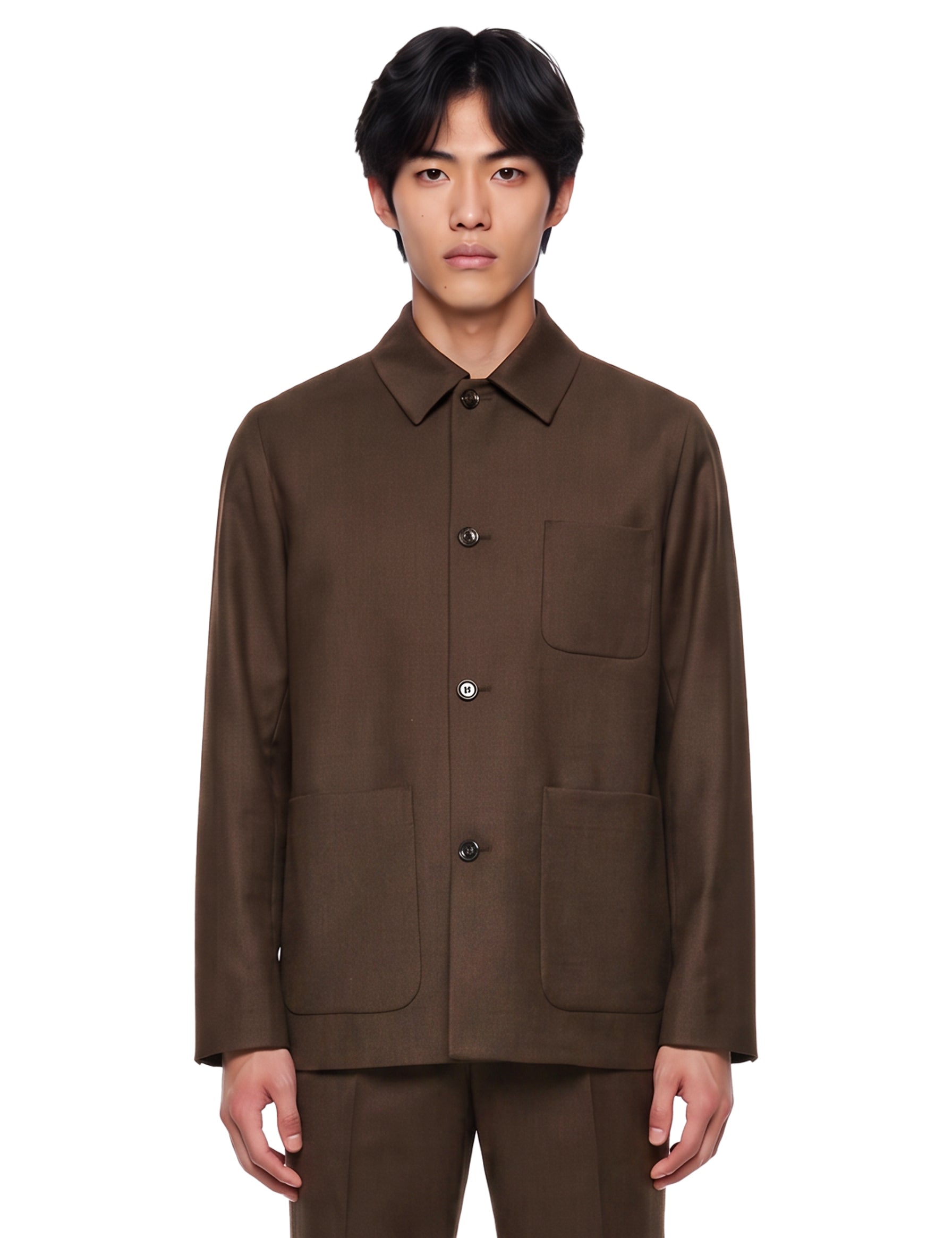 Giacca camicia Stone in marrone 