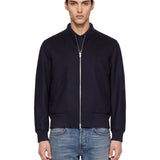 Bomber con zip in blu 