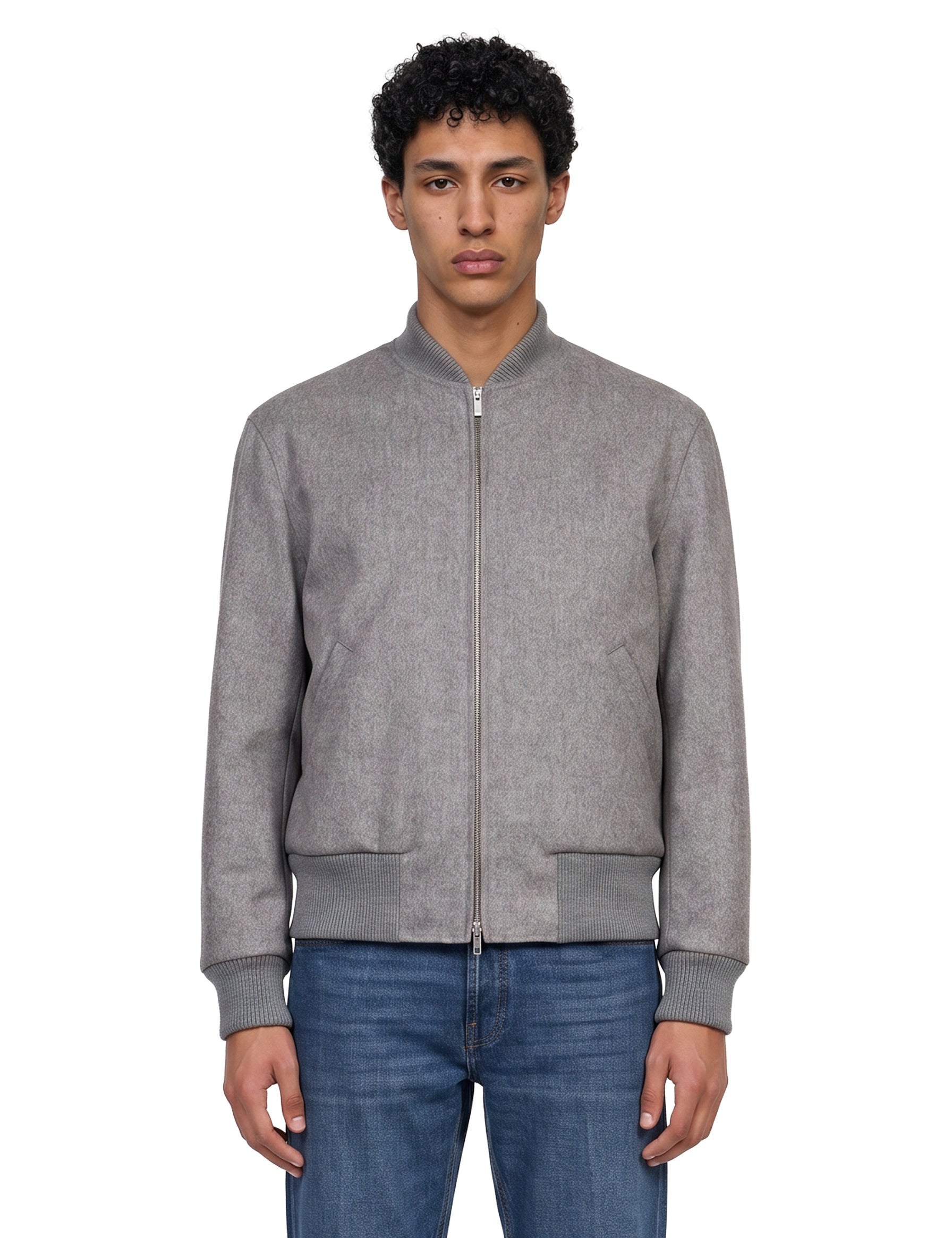 Giacca con zip in grigio 
