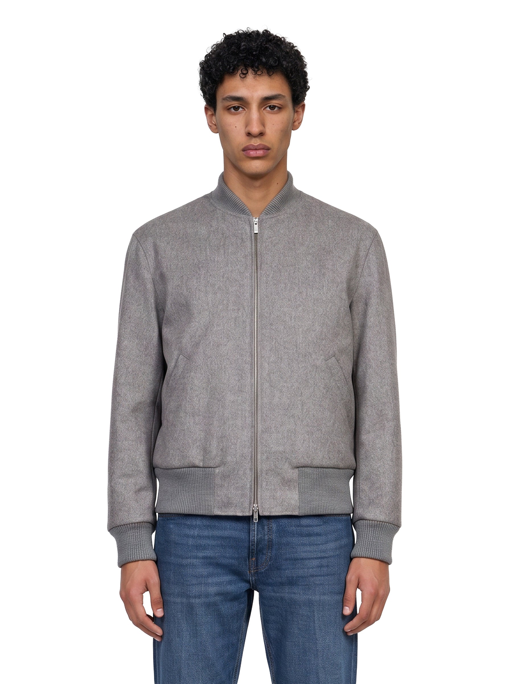 Giacca con zip in grigio 