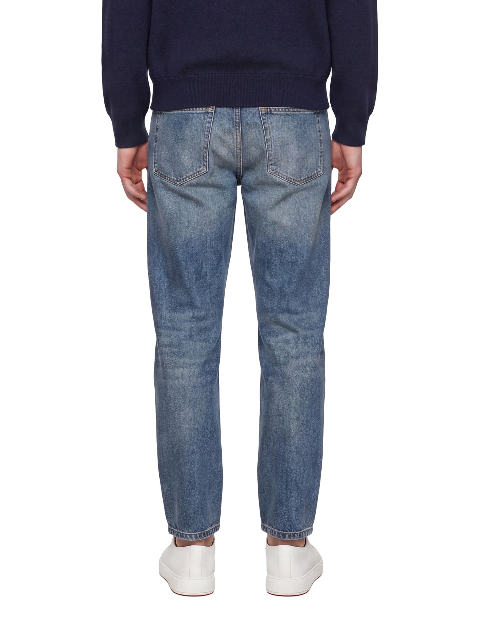 Jeans cinque tasche in blu 