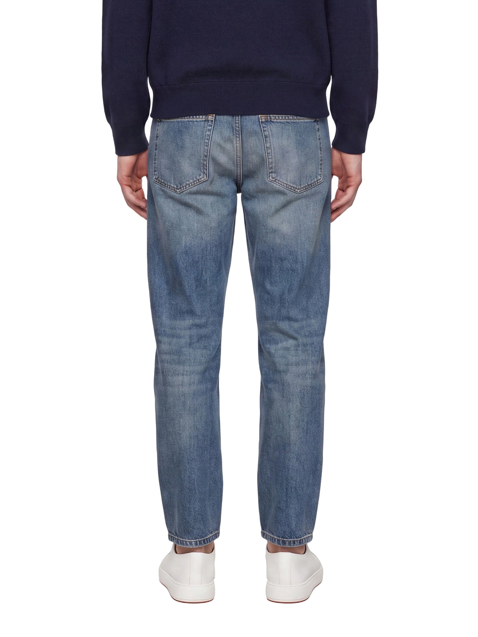 Jeans cinque tasche in blu 