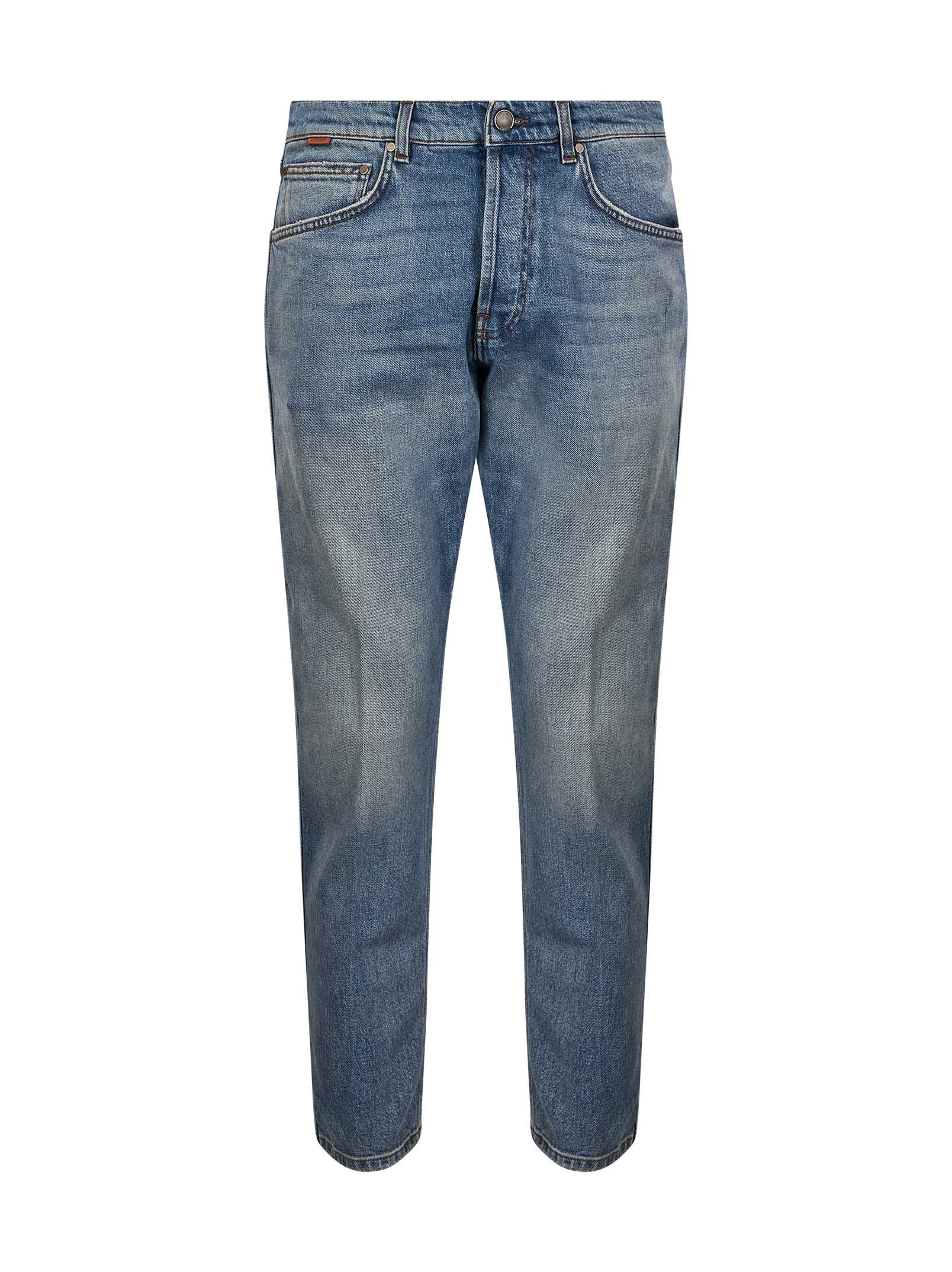 Jeans cinque tasche in blu 