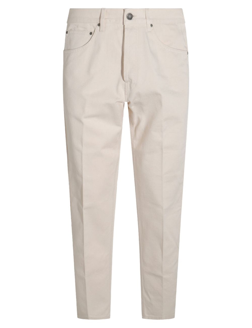 Jeans con bottoni in avorio 