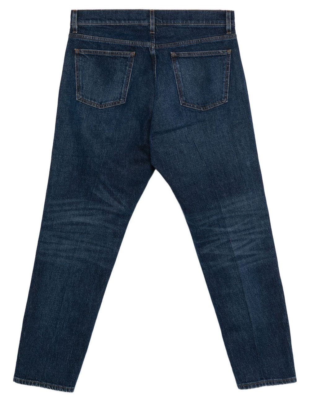 Jeans con passanti per cintura in blu 