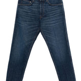 Jeans con passanti per cintura in blu 