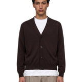 Cardigan con scollo a V in marrone 