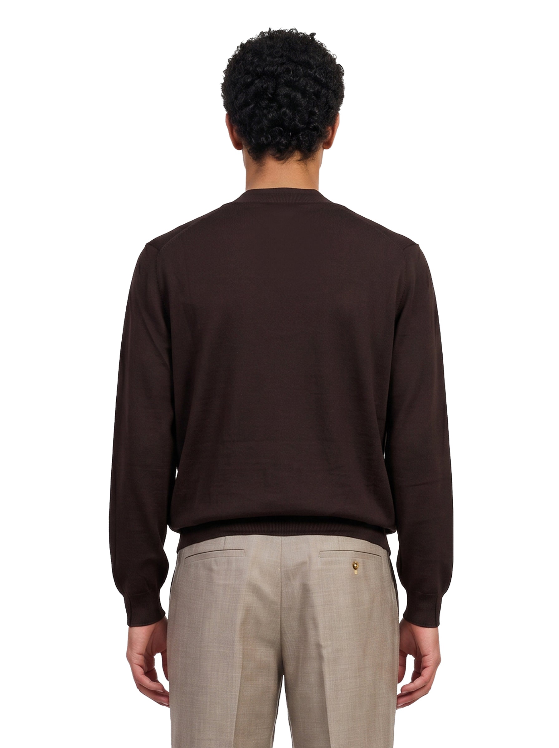 Cardigan con scollo a V in marrone 