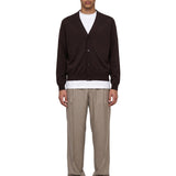 Cardigan con scollo a V in marrone 