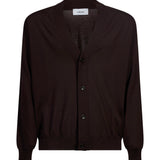 Cardigan con scollo a V in marrone 