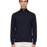 Cardigan con zip in blu 