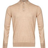 Polo a manica lunga in beige 