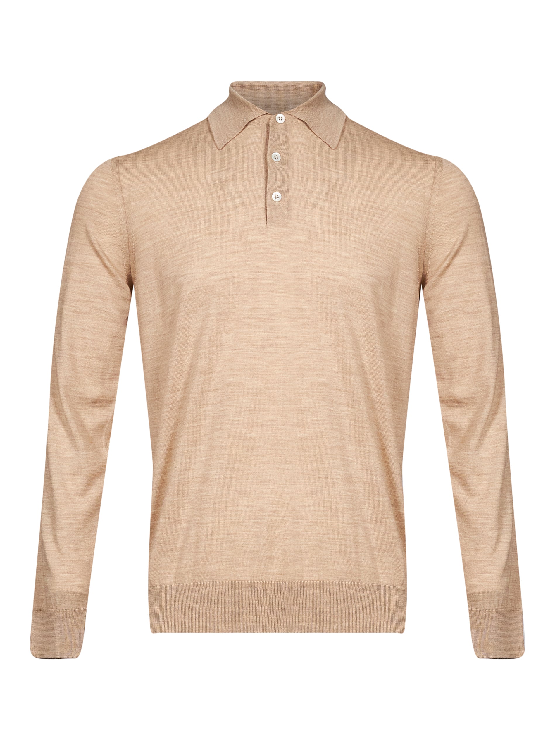 Polo a manica lunga in beige 