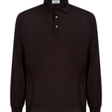 Polo a maniche lunghe in marrone 
