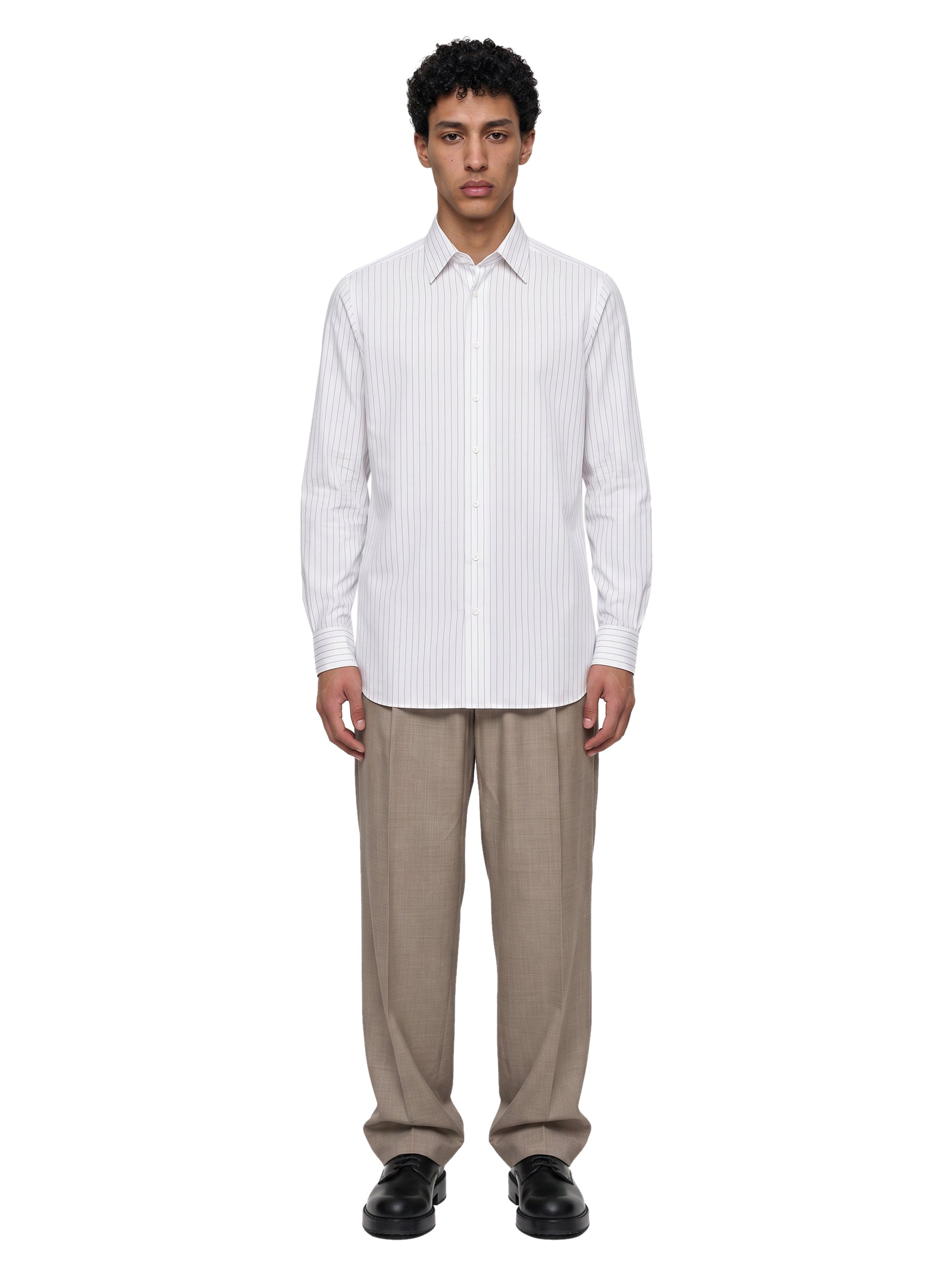 Camicia a righe in bianco 