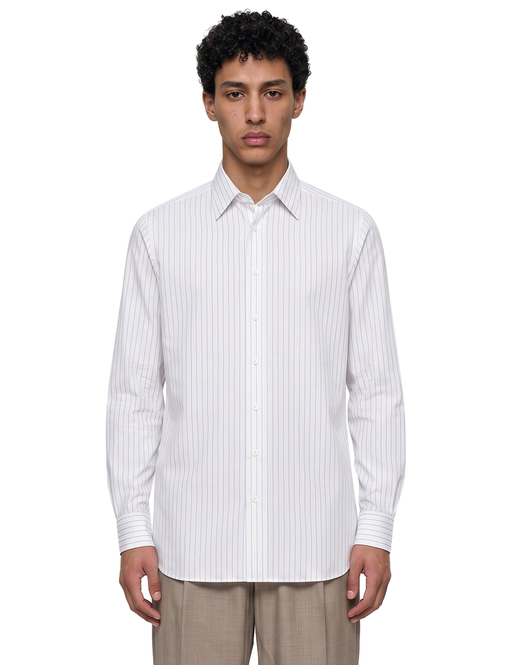 Camicia a righe in bianco 