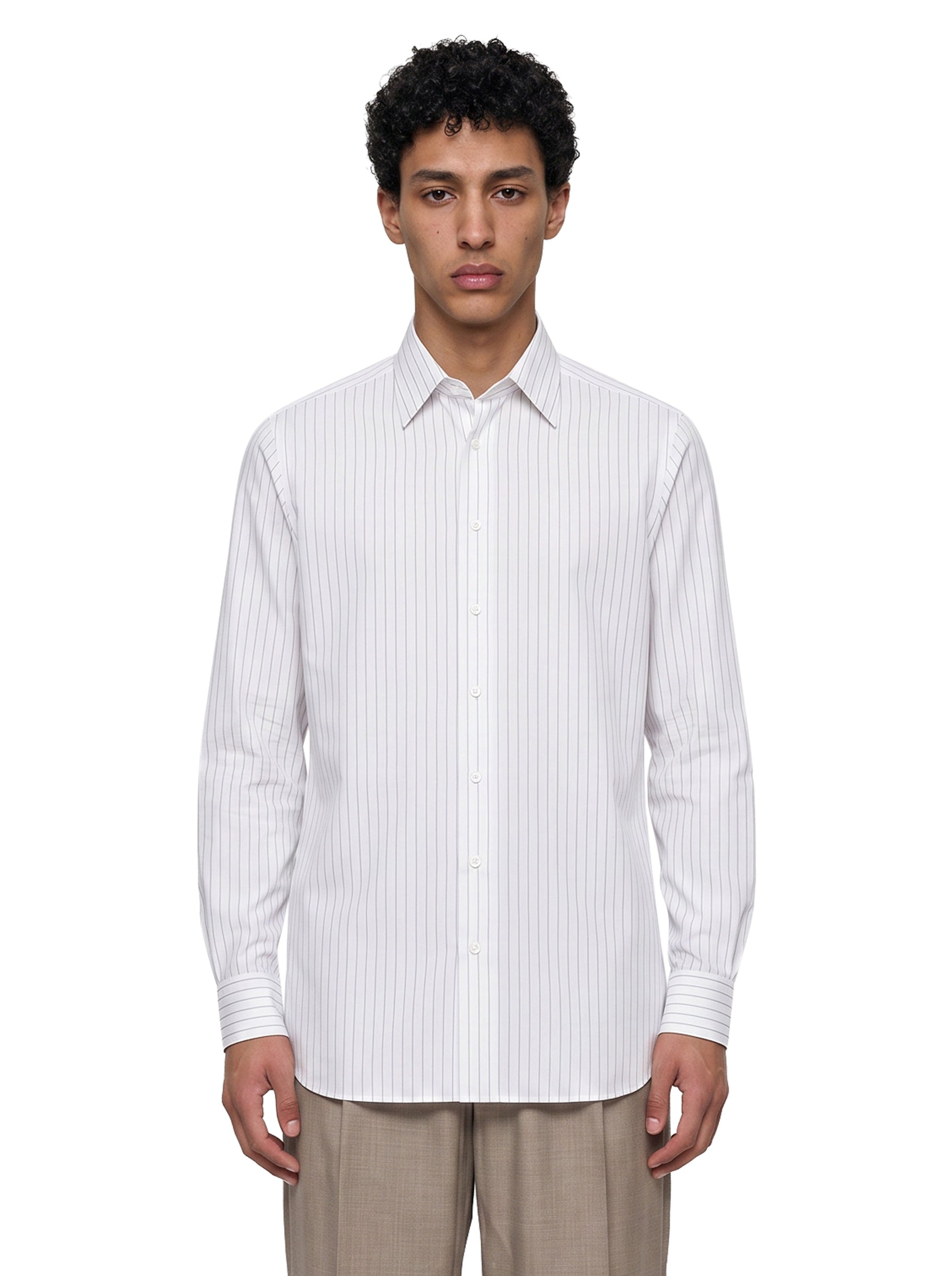 Camicia a righe in bianco 