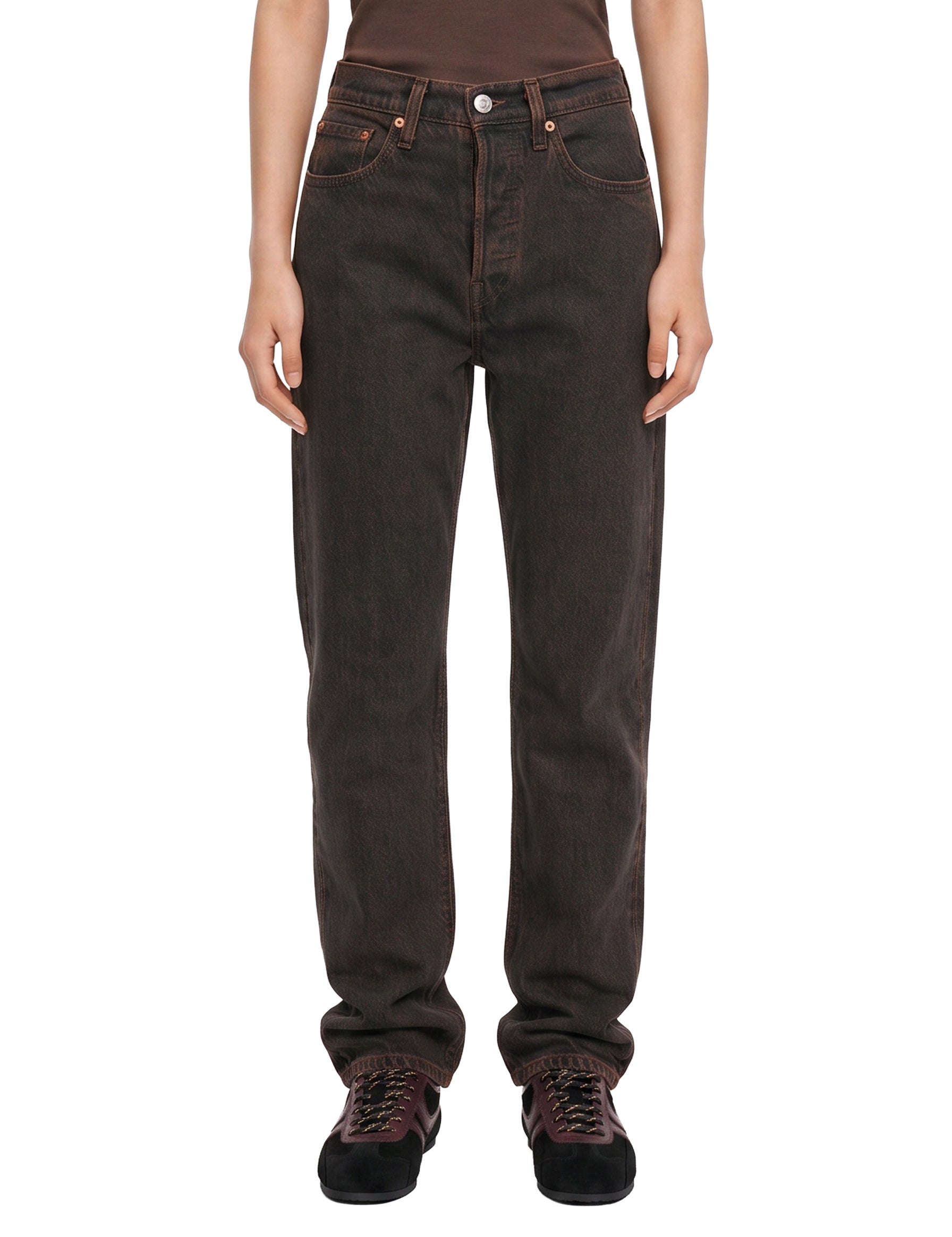 Jeans 501 Curve in marrone 