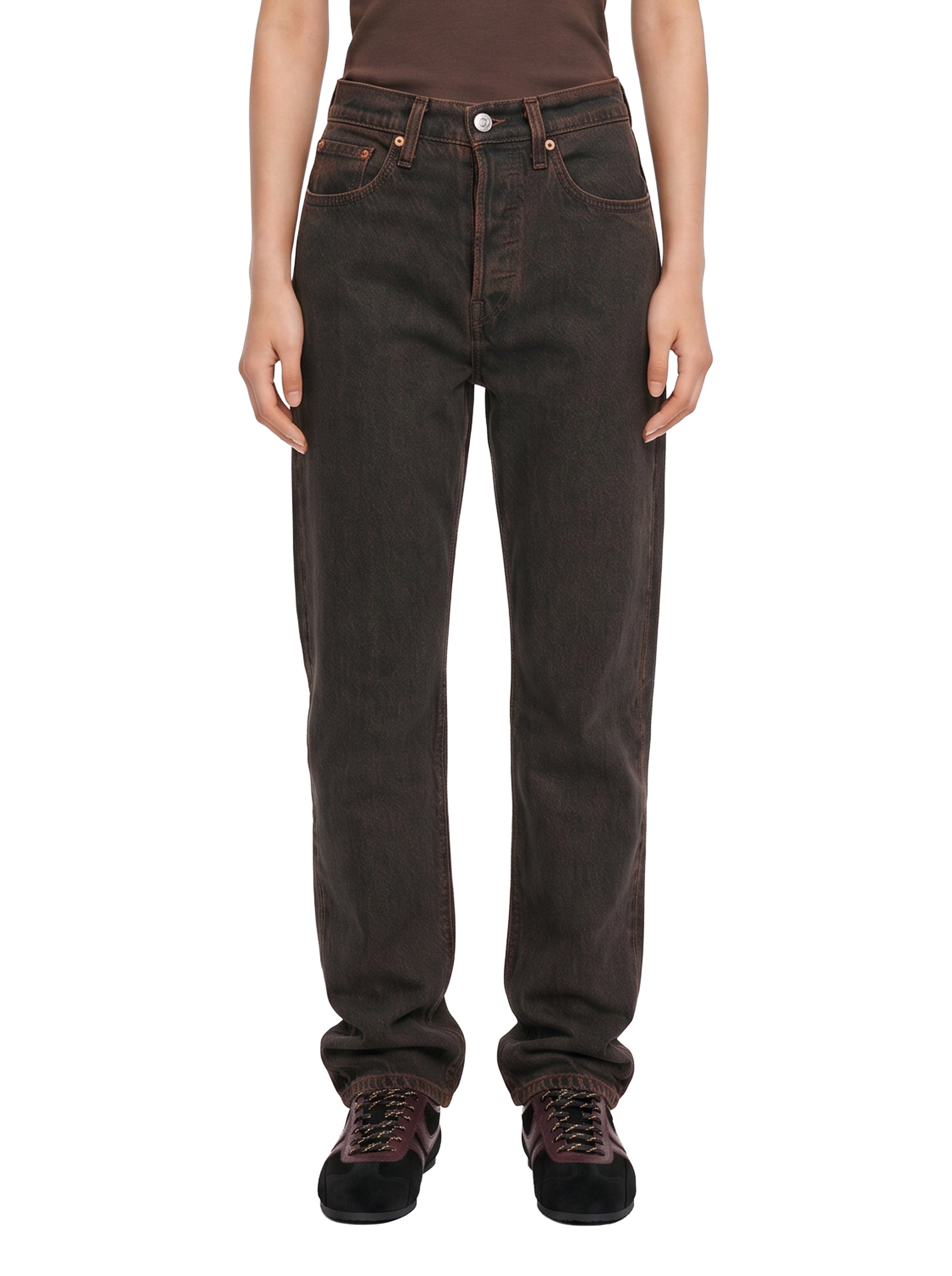 Jeans 501 Curve in marrone 