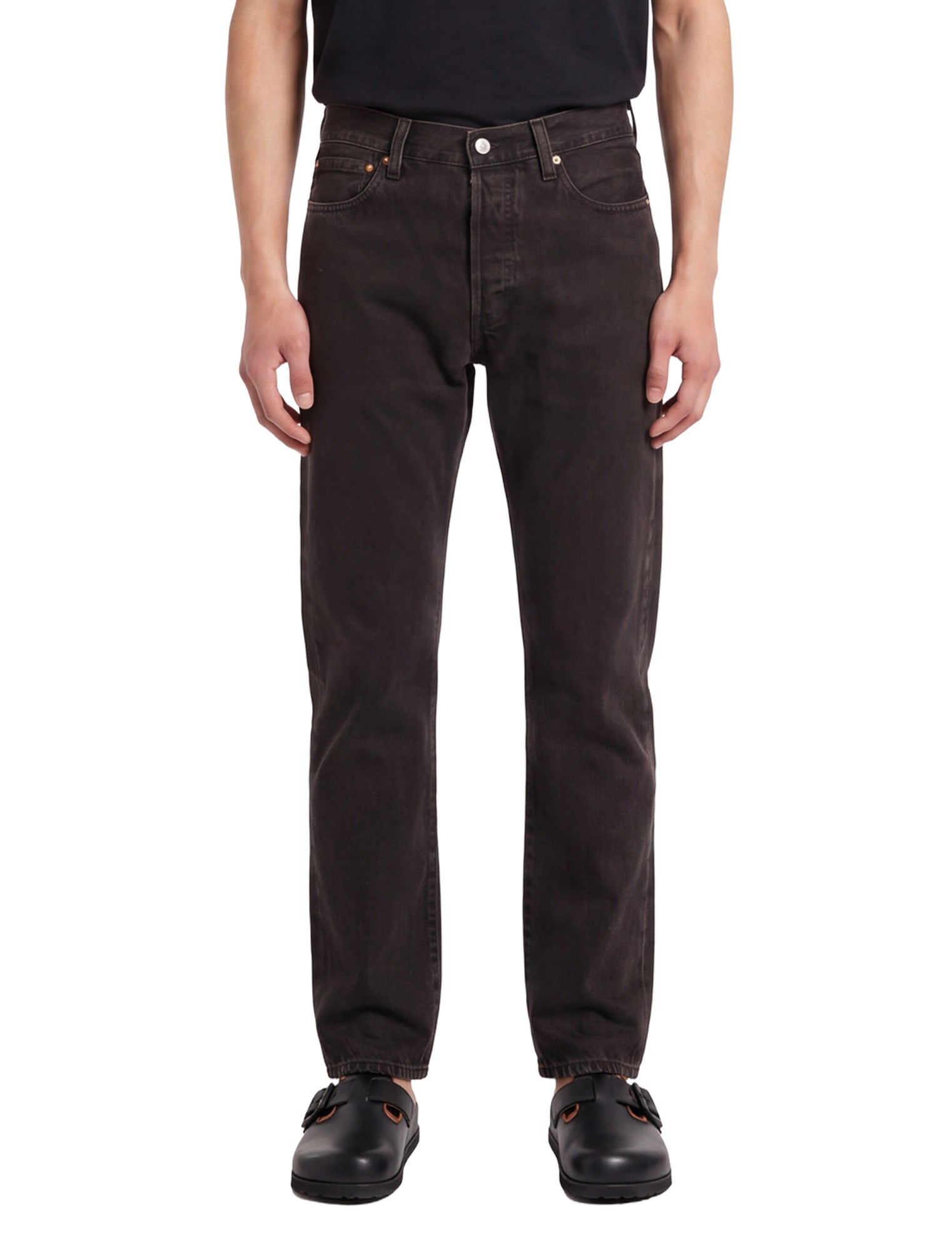 Jeans a gamba dritta 501 in marrone 