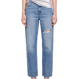 Jeans con strappi easy dad in blu 