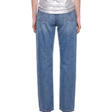 Jeans con strappi easy dad in blu 