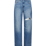 Jeans con strappi easy dad in blu 