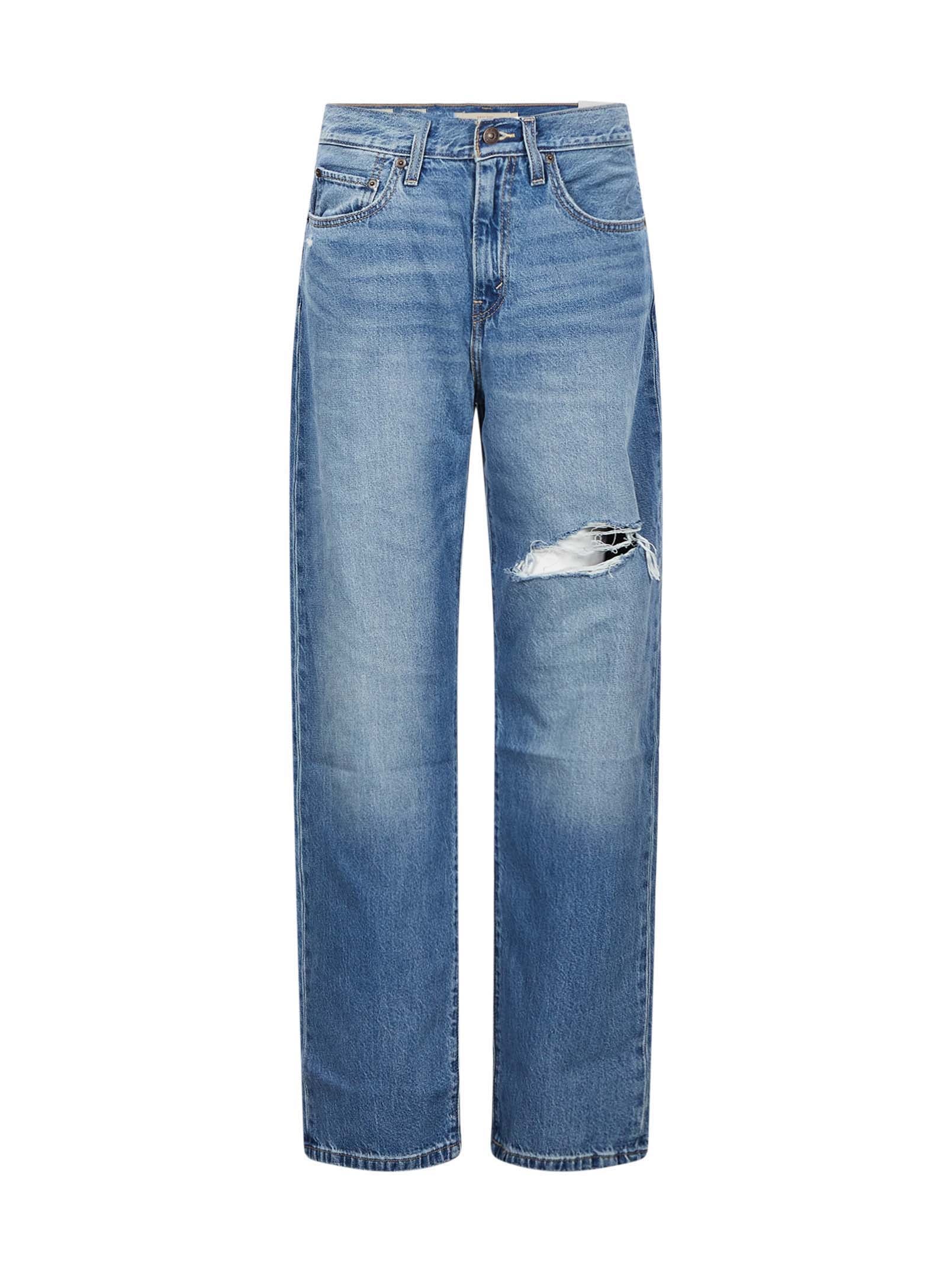 Jeans con strappi easy dad in blu 